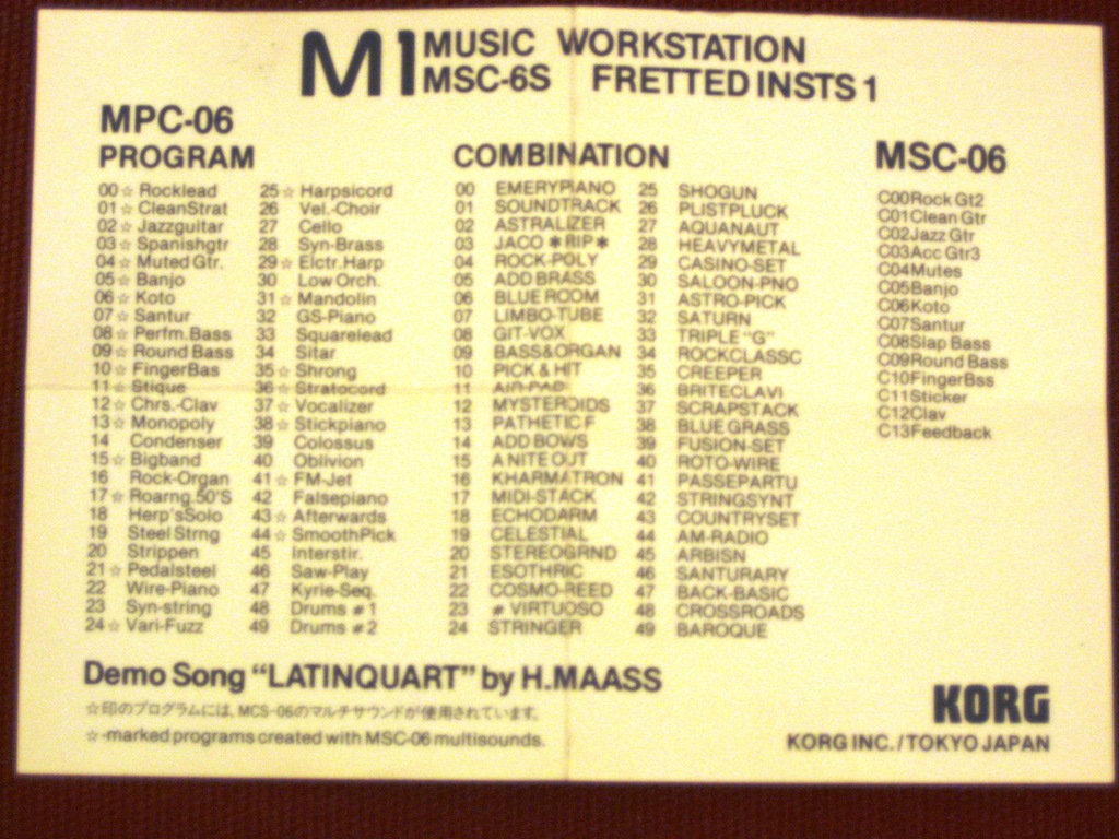 MSC-6S Fretted Insts 1